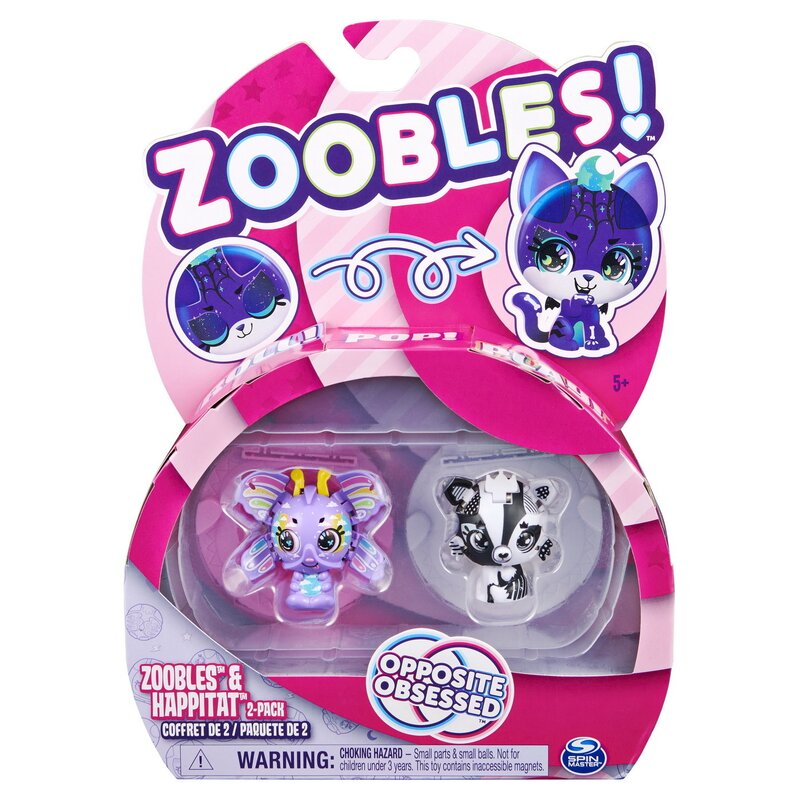 Spin master - zoobles pachet animalute de transformare fluturas si vulpita