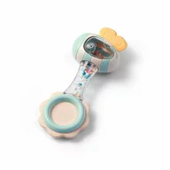 Zornaitoare cu jucarie de dentitie, BabyOno, Model Albinuta, Cu sunete stimulative, Silicon moale pentru gingii, Dezvolta coordonarea mana-ochi, Usor de prins, 3 luni+, Galben