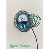 Brosa/Medalion Balerina Lebada Neagra 3,5x3 cm