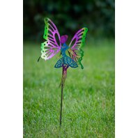 Decoratiune de gradina din metal - Zana pe tarus, 22x36cm, 2 modele