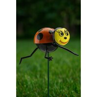 Decoratiune de gradina - Buburuza pe tarus, cu parti mobile,  50cm