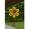 Decoratiune Clopotel de vant cu Floare, metal, 28x15x4 cm, galben