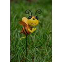 Decoratiune de gradina Albinuta pe tarus cu aripi mobile - model 3 - 50cm