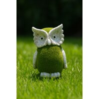 Decoratiune de gradina Bufnita cu iarba catifelata 26 X 17.5 X 14.5 CM