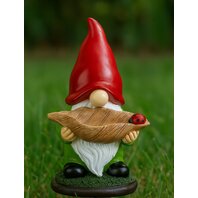 Decoratiune de gradina  Pitic cu baita pentru pasarele, 16 X 10,5 X 28 cm