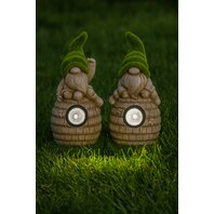 Decoratiune de gradina pitic cu lampa solara - 2 modele - 43.7 x 18.3x18.40 cm