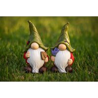 Decoratiune de gradina Pitic pictat manual 18.5cm x 13.5cm x 30cm