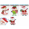 Decoratiune festiva pentru geamuri cu ventuze - Mos/Spiridus/Om de zapada - 27 x 45 x 33 cm