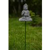Decoratiune Gradina Figurina Buddha, polirasina, 12 cm, Gri