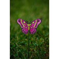 Decoratiune gradina model Fluture, metal, 60x19 cm, Roz