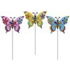 Decoratiune gradina Fluture de metal pe tarus 3 culori - 60cm