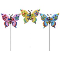 Decoratiune gradina Fluture de metal pe tarus 3 culori - 60cm