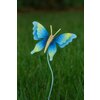 Decoratiune gradina Fluture pe bat, metal, 60x15 cm, Albastru