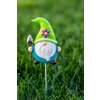 Decoratiune gradina model Pitic pe bat, metal, 60x13 cm, Albastru