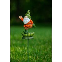 Decoratiune gradina Pitic pe tarus, 8cm x 6cm x 8cm