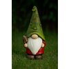 Decoratiune Pitic de gradina cu lopata in mana, ceramica, 24x11x8 cm, verde si rosu