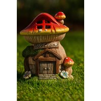 Ornament Solar Gradina Casuta Zanelor Ciupercuta 15 x 14 x 19.5cm