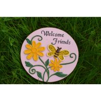 Decoratiune de gradina Piatra de pas Decorativa cu elemente florale