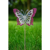Decoratiune gradina Fluture metalic pe tarus, 3 modele, 17 x 2.5 x 61cm