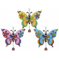 Decoratiune gradina metalica Clopotel de vant Fluture 17 x 3.5 x 28cm