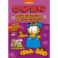 Carte de colorat Garfield cu jocuri distractive si stickere vol. 2