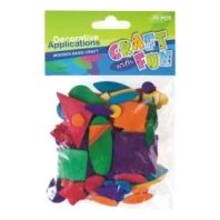 Set creativ - Aplicatii din lemn colorate figurine
