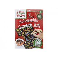 Set creativ de razuit holografic Spiridus de Craciun - 2 planse + instrument