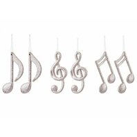 Set 2 buc decoratiune brad Note muzicale - aur roz - 3 modele disponibile