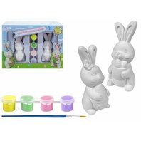 Set de colorat de Paste - 2 iepurasi de Paste, culori si pensula incluse