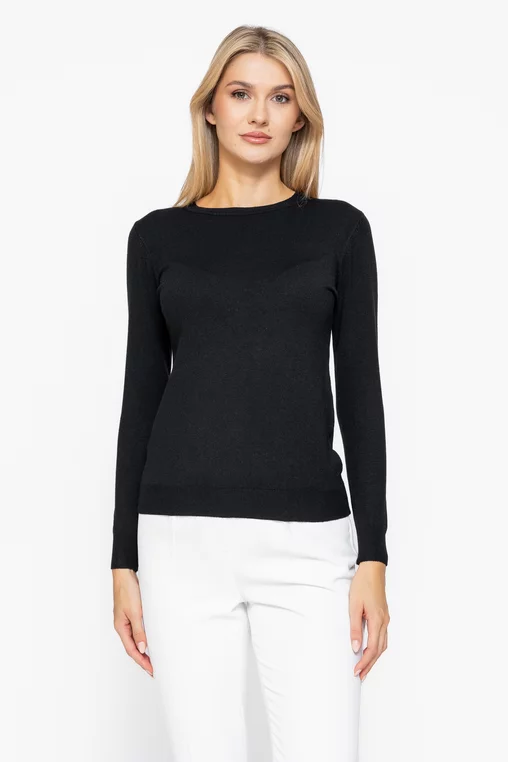 Bluză basic tricotată neagră BDP1007 thumbnail picture - 