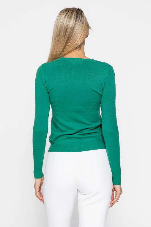 Bluză basic tricotată verde BDP1007 thumbnail picture - 