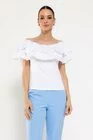 Bluză bumbac cu volane albă BLA0305 thumbnail picture - 