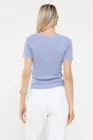 Bluză cambrată cu fir lucios bleu BDP0504 thumbnail picture - 