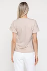 Bluză Caramel casual din jerse cu volan la manecă bej B4520 thumbnail picture - 