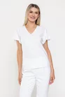 Bluza Caramel casual din jerse cu volan la manecă ivory B4520 thumbnail picture - 