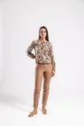Bluză Caramel casual din vâscoză cu șnur kaki B4435 thumbnail picture - 