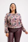 Bluză Caramel casual din vâscoză cu șnur mov B4435 thumbnail picture - 