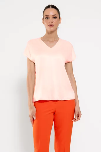 Bluză Caramel casual vâscoză satinată roz  B4518