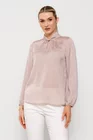Bluză Caramel cu gât răsucit bej B4511 thumbnail picture - 