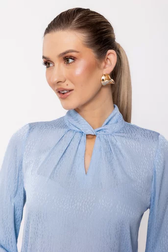 Bluză Caramel cu gât răsucit bleu B4511