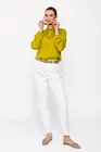 Bluză Caramel cu gât răsucit lime B4511 thumbnail picture - 