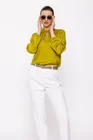Bluză Caramel cu gât răsucit lime B4511 thumbnail picture - 