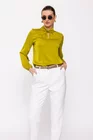 Bluză Caramel cu gât răsucit lime B4511 thumbnail picture - 