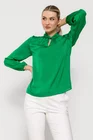 Bluză Caramel cu gât răsucit verde B4511 thumbnail picture - 