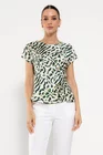 Bluză Caramel cu nod în talie animal print B4508 thumbnail picture - 