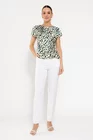 Bluză Caramel cu nod în talie animal print B4508 thumbnail picture - 