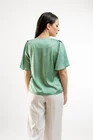 Bluză Caramel elegantă din satin cu strasuri verde B4425 thumbnail picture - 