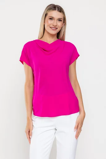 Bluză Caramel guler cazut fucsia B4519