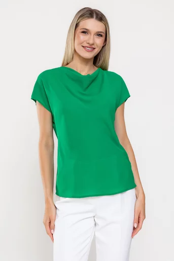 Bluză Caramel guler cazut verde B4519