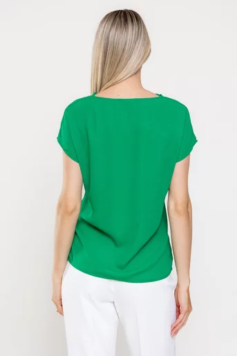 Bluză Caramel guler cazut verde B4519